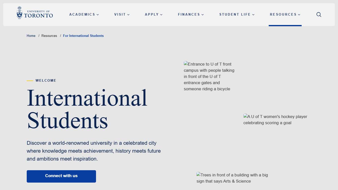 For International Students Future Students. University of Toronto